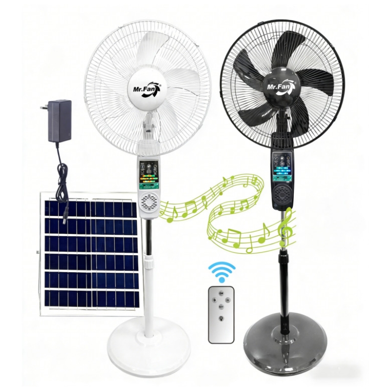 16" 18"外贸solarfan充电摇头扇带灯台扇太阳能风